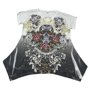 Desire Collection New Orleans Voodoo White Tee with Gold Accents